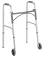 Drive Steel Folding Walker, 2 Button with 5" Wheels